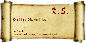 Kulin Sarolta névjegykártya